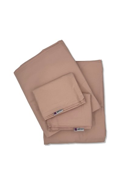 MEİSO Lenjerie de Pat Premium MĚISO din Bumbac Satinat 100% TC250 – Set 4 Piese 245x245 cm, Confort și Eleganță pentru un Somn Odihnitor