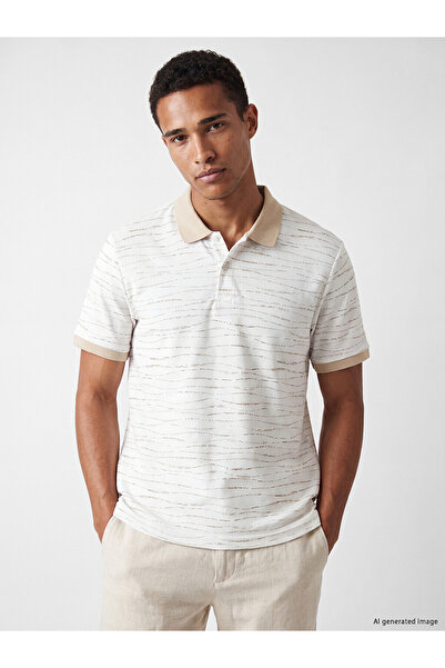 LC Waikiki Vizyon New Season Polo Collar Patterned Men's T-Shirt