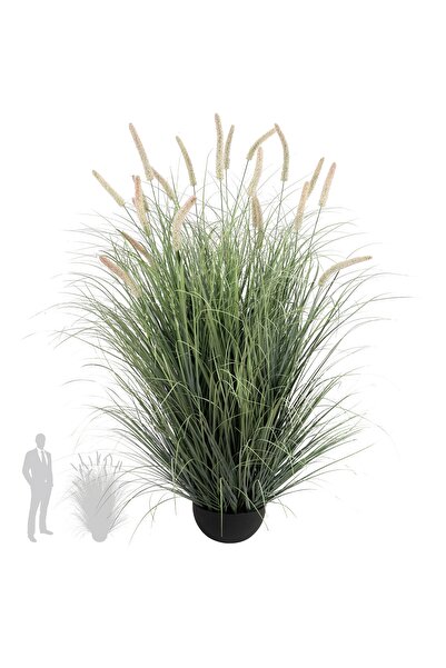 Roberto Rossi Iarba artificiala Onion Cattail 150 cm cu 22 flori roz roz