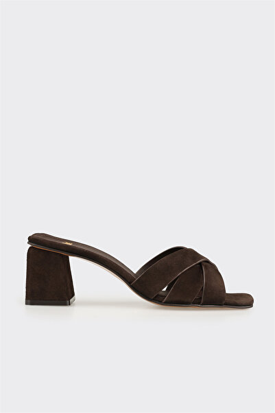 Elle Shoes Kahve Deri Kadın Terlik