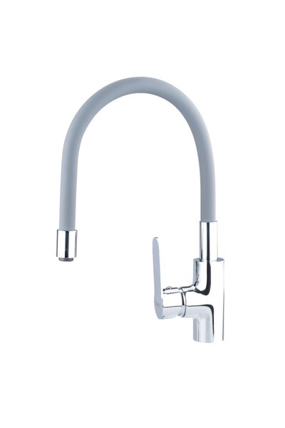 Extol Basin mixer, Extol, with flexible support, 35 mm, grey