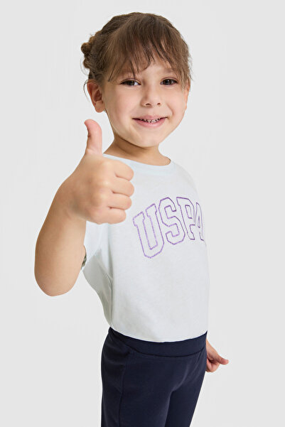 U.S. Polo Assn. Kız Çocuk Bisiklet Yaka Su Yeşili Basic Tişört 50325631-VR083