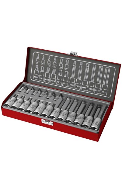 Extol Set of 18 socket wrenches, Extol, 1/4", 1/2", CrV steel, Allen