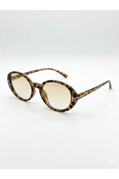 Angel Eyes Leopard Frame T-Metal Detailed Brown Gradient Glass Retro Sunglass...
