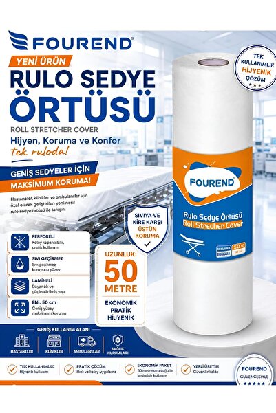 Fourend Rulo Sedye Muayene Masa Örtüsü 50 Metre - 1 Rulo - Sıvı Geçirmez