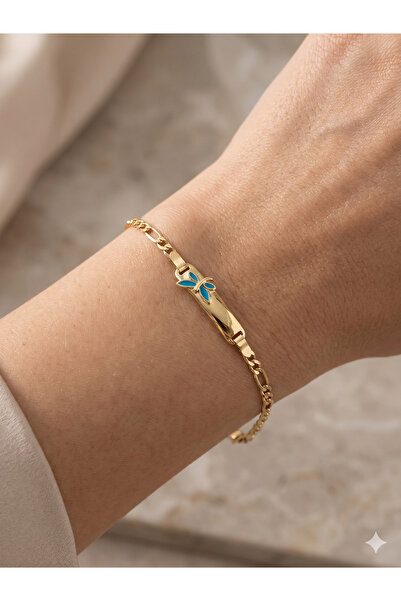 BİJU YILMAZ 26Cmblk15- cm Turquoise Butterfly Detailed Gold Steel Children's ...
