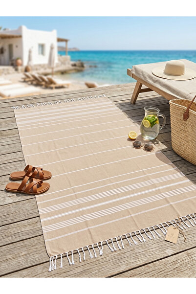 By Polat Home Collection %100 Pamuk Peştemal - Bej