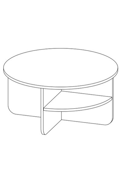 Mourah Home Hillary Modern Coffee Table with Shlef 80cm W - Travertine M.SH.2...