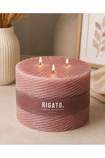 Home Rigato decorative candle with 3 wicks