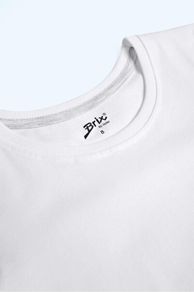 Brix Tricou cu mânecă scurtă pentru fete, 100% bumbac, culoare albă 7701