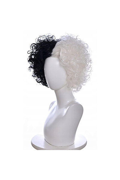 Korbi Peruca Dama, Cruella De Mon, Cosplay, Halloween, La Grila, Sintetic Fib...