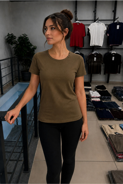 QYA Clothing تي شيرت أساسي واسع المقاس مصنوع من القطن بنسبة 100%