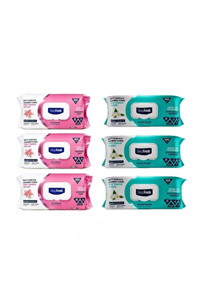Deep Fresh Set 6 pachete Servetele umede pentru multi suprafete cu bicarbonat...