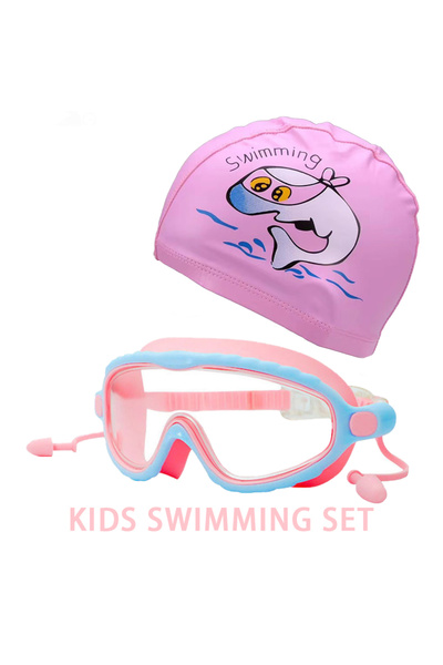 Choice Set-Trans-Pink JSJM Kids Swimming Goggles Set for Boys & Girls 3-15 Ye...