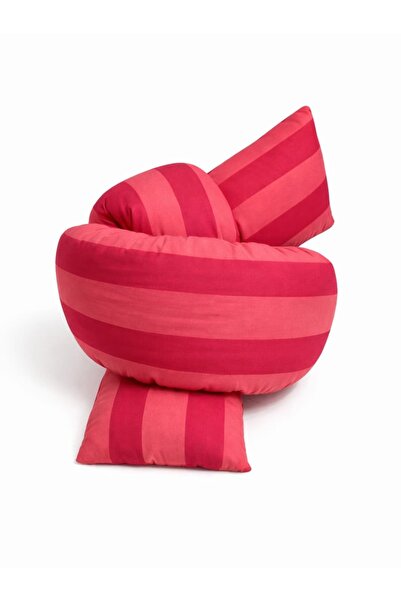MOJEA Arc Form Yastık – Pembe Çizgili