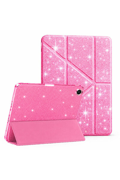 UnDePlus Samsung Galaxy Tab A11 8.7inç X130 Kılıf Simli Kalem Bölmeli Trifold...