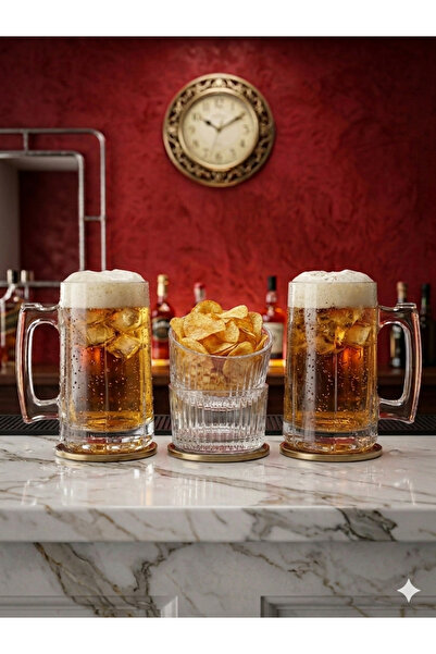 çukurova home 2-Person Pub Bremen Pleasure Set (350 ml) (2 Beer Glasses and 2...