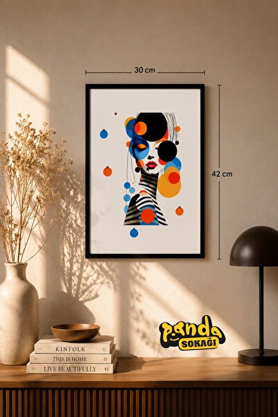 PANDA SOKAĞI Portret moderne žene u ramu, slika 30x42 cm – 3 mm MDF UV štampa...