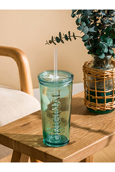 LC Waikiki Timeless Clothing & Timeless Choices Glass Cup with Straw 450 ml