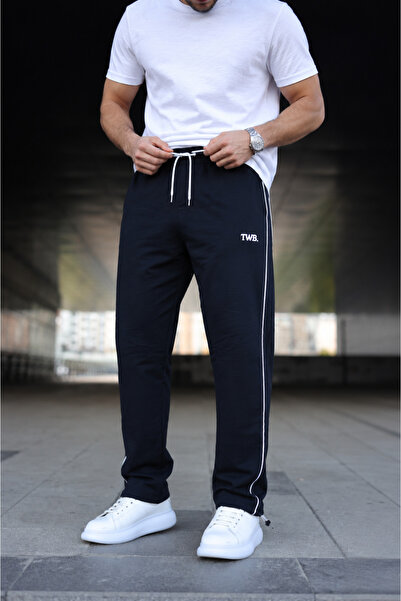comstar Erkek Yazı Baskılı Beli Lastikli Jogger Lacivert Eşofman Altı