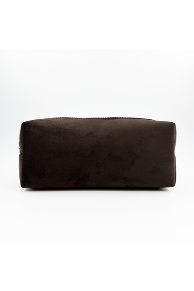 3rd March Studio Brown Sun Embroidered Velvet Makeup Bag & Organizer 19X7.5X7 cm