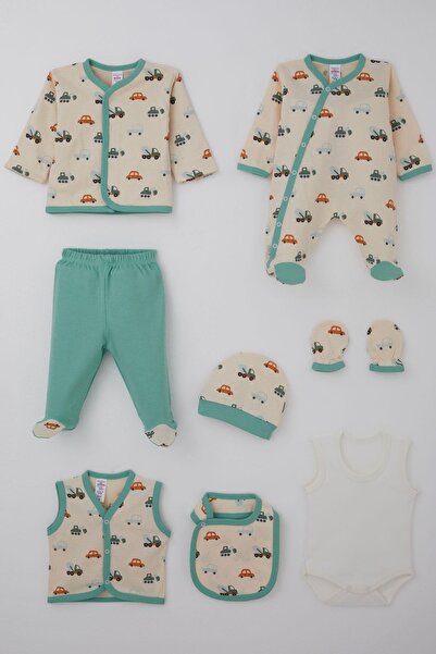 Breeze Baby Boy Hospital Release Pack of 8 Colorful Construction Machine Patt...