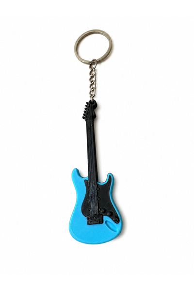 Major Hobi Blue Bass Guitar Keychain 3D Printing Music Themed Decorative Keyc...