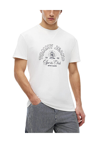 Tommy Hilfiger Ανδρικό T-shirt Λευκό Tommy Jeans DM0DM23175-YBL