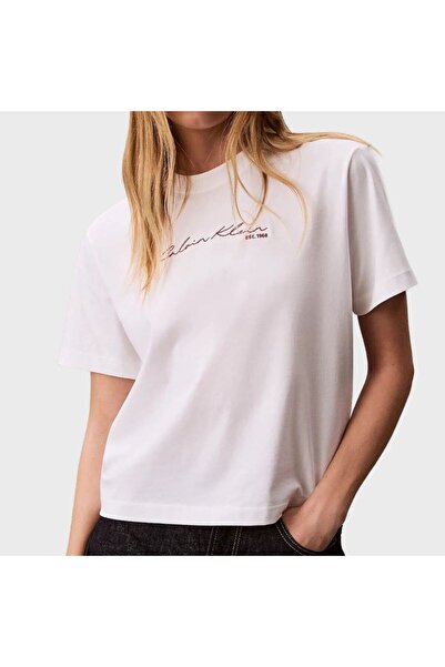 Calvin Klein Tricou SS cu imprimeu grafic, croială boxy