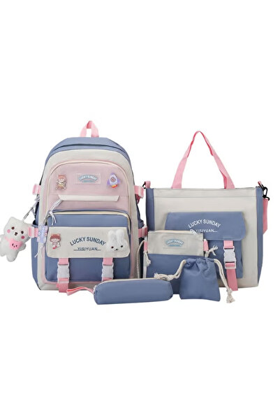 GGEROU Kawaii Backpack 5Pcs Set for Student School Bags for Teen Girls Back t...