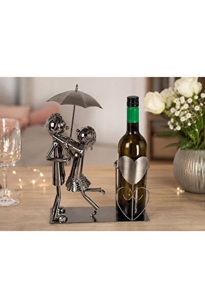 Out of The Blue KG Suport metalic pentru sticle de vin, design cu îndrăgostiț...