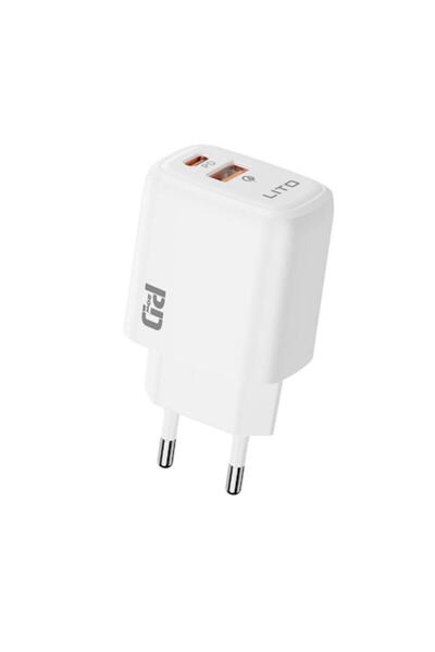 Lito Network Charger LC28 20W 3A 1 x USB-A - 1 x USB-C White