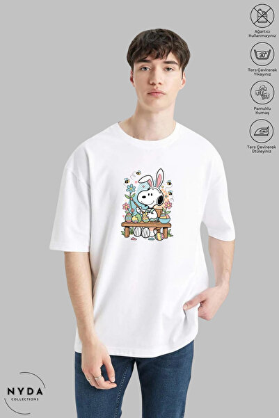 Nyda Collections Μπλουζάκι Unisex με κοντό μανίκι από βαμβάκι με στάμπα Snoop...