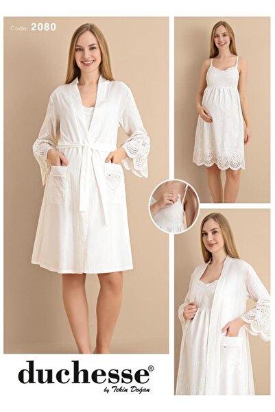 Duchesse Cossy By Aqua 22500 Fistolu Hamile Lohusa Gecelik Sabahlık Takım