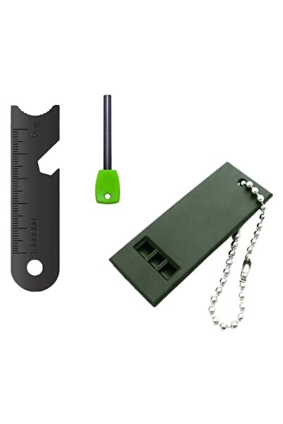 G Glixicom Set Amnar pentru Camping și Fluier Supraviețuire 10 cm Oțel Inoxid...