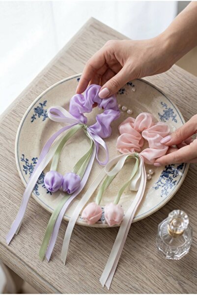 perry accessories 2 adet papatya,lale toka 2 adet sallantılı simit lale toka