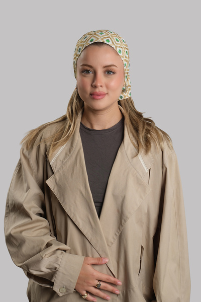 HÜRREM BONE Beige Practical Ready-To-Wear Buff Bandana Sandy Patterned Tube C...