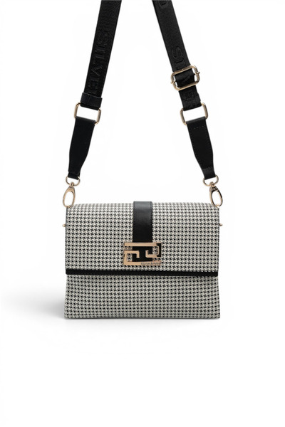Silver Polo Black - Black Houndstooth Plaid Women's Crossbody Bag Sp1009