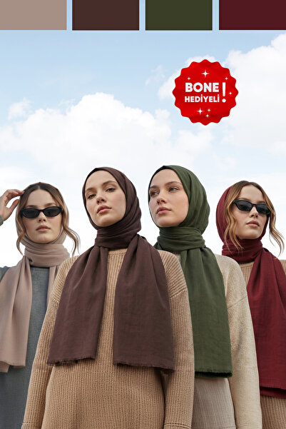 Kamer Scarf Pure Line Series Cotton Comfort Shawl 4-Pack
