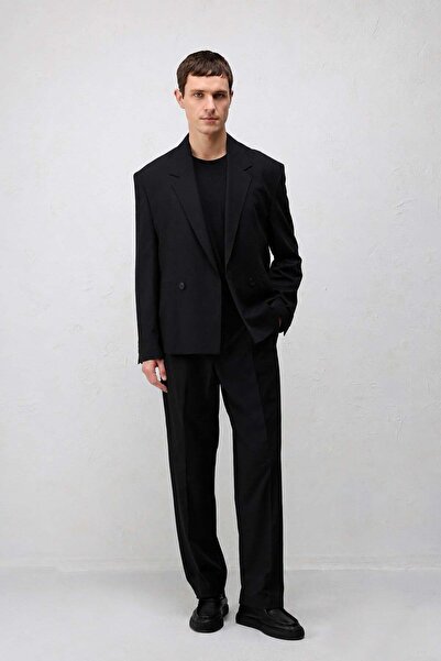 Antioch Siyah-1 Relaxed Fit Erkek Blazer Ceket