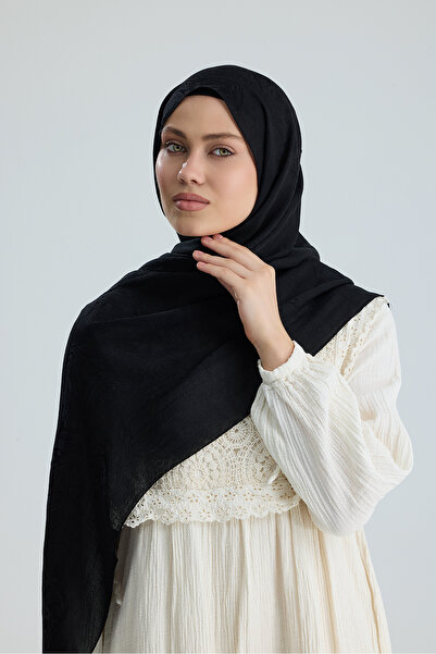 CHALE Floş Pamuk Şal / Lace of Leaves Collection- Berry Lace