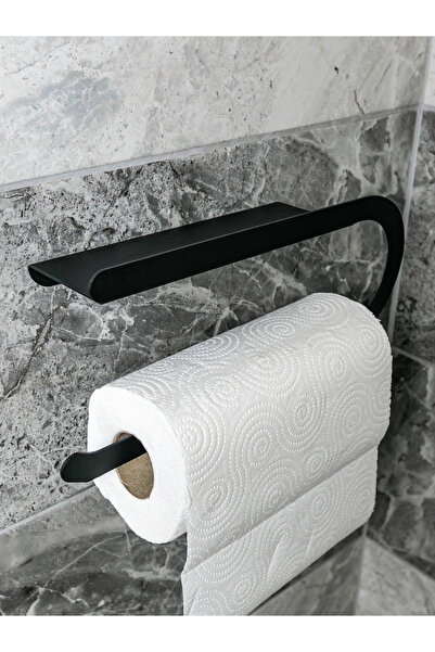 Enova Art Raflı Havlu Kağıtlık Siyah Metal | Kağıt Havluluk Mutfak ve Banyo O...