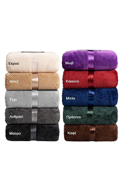 Beauty Home Κουβέρτα μονόχρωμη υπέρδιπλη Jacquard fleece 350gsmArt 11600 σε 1...