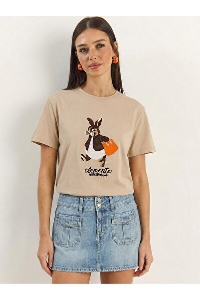 Hiccup Tricou cu guler rotund și brodat LUCCI