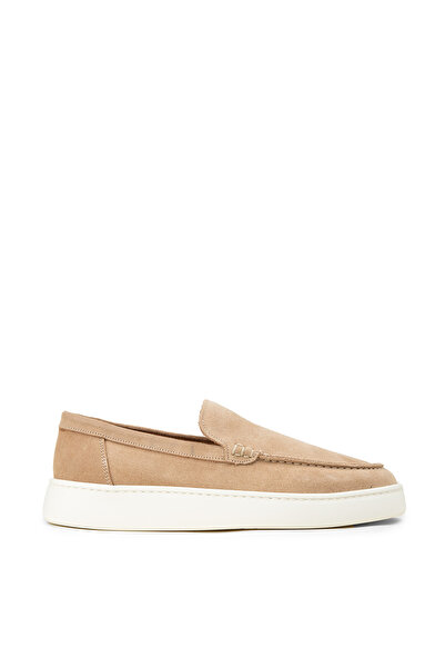 Deery Men's Genuine Suede Beige Loafer Shoes