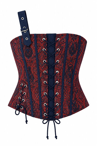 Purple by Banu DESENLİ Etnik Desenli Korse Bluz