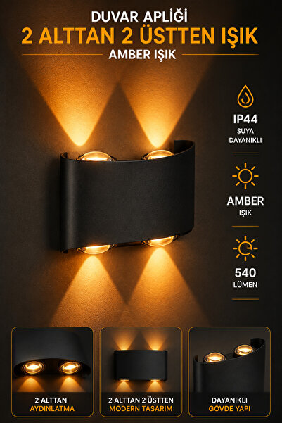 ECONA 4 WATT 2'Lİ EFES LED APLİK - AMBER