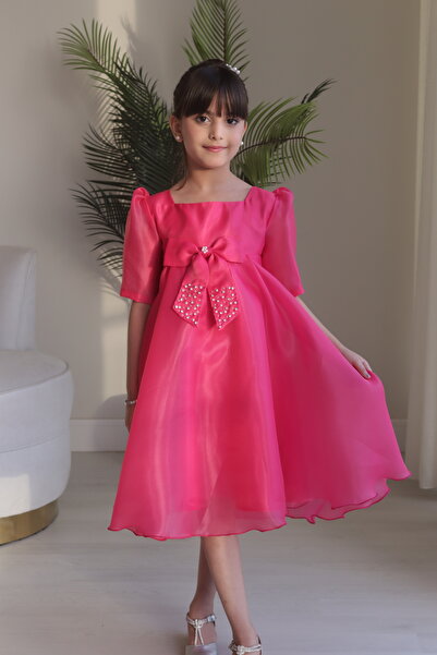 Moky Design Girls' Dress with Elegant Bow Decoration