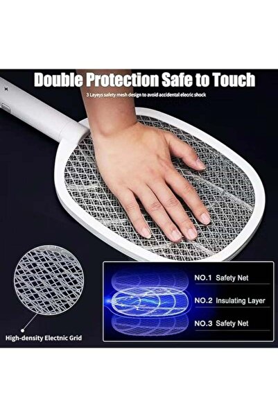 YoYoTech Electric Fly Swatter, 240V USB Rechargeable Fly Killer Bug Zapper Racket with Charging Base