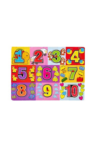 OEM Puzzle din lemn cu numere (10 piese) - 30 x 22 cm
